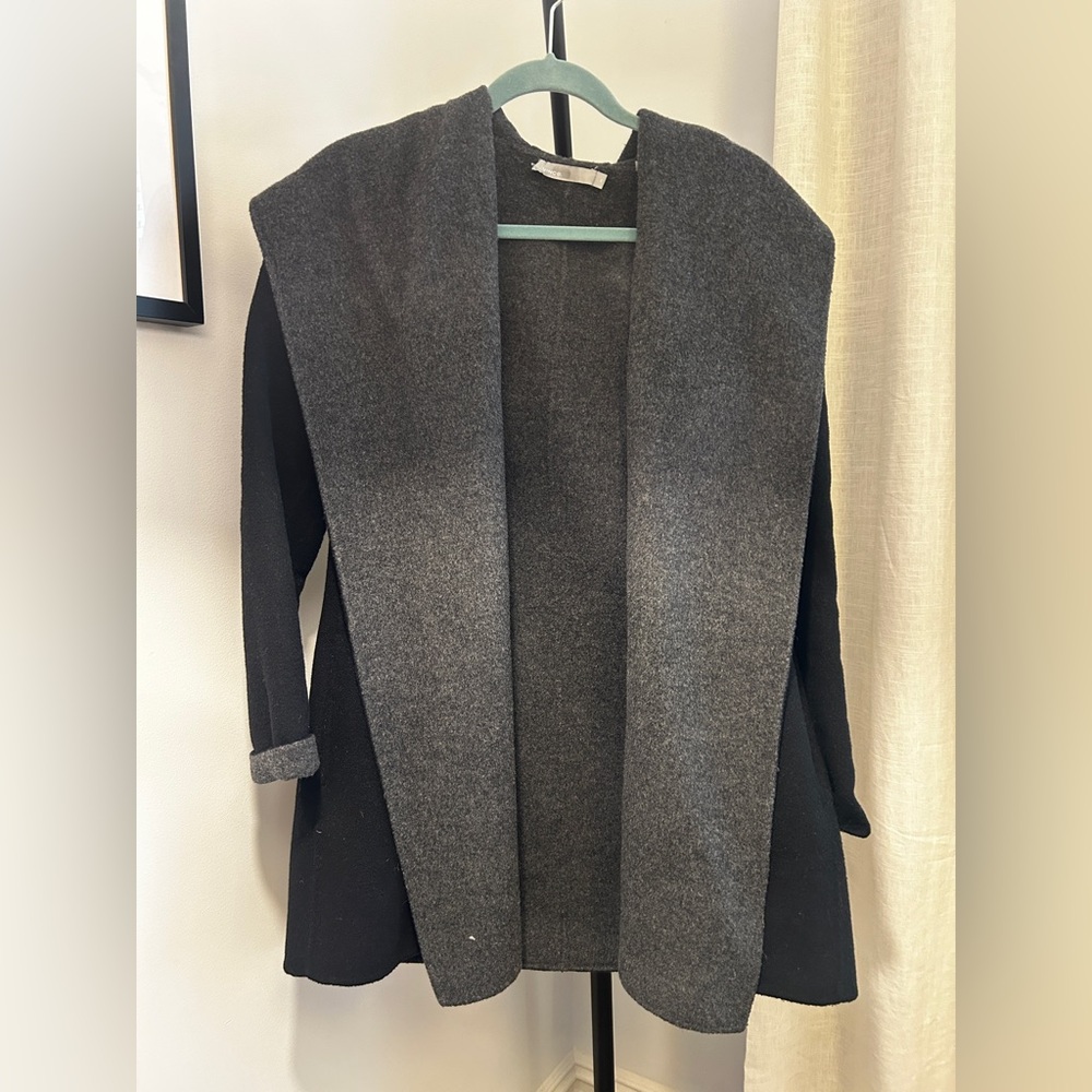 Vince Hooded Double-Face Wool Blend Coat